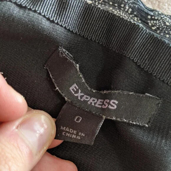 Express Black Ruffle Mini Skirt - Picture 3 of 9